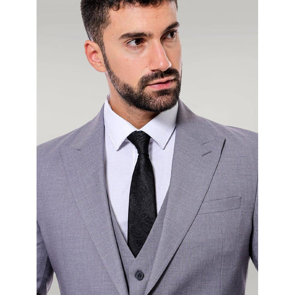 Tiavllya Fashion 3 Pieces Mens Suit Flat Peak Lapel Tuxedos (Blazer+vest+Pants)