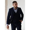Tiavllya Fashion 3 Pieces Mens Suit Flat Peak Lapel Tuxedos (Blazer+vest+Pants)