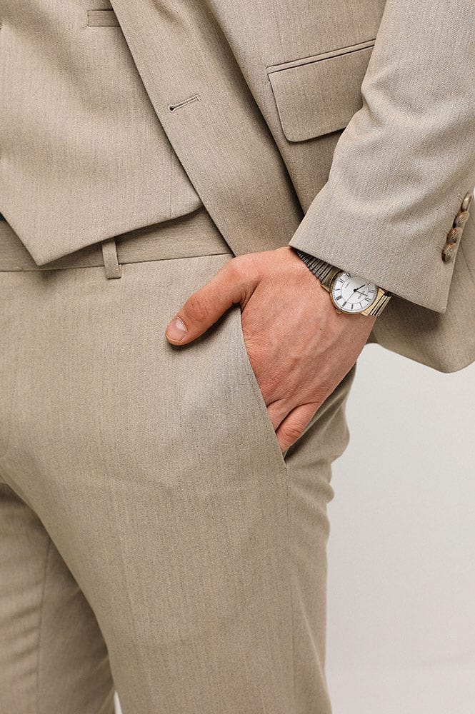 Tiavllya Fashion 3 Pieces Mens Suit Flat Peak Lapel Tuxedos (Blazer+vest+Pants)