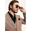 Tiavllya Fashion 3 Pieces Mens Suit Flat Peak Lapel Tuxedos (Blazer+vest+Pants)