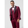 Tiavllya Fashion 3 Pieces Mens Suit Flat Peak Lapel Tuxedos (Blazer+vest+Pants)