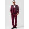 Tiavllya Fashion 3 Pieces Mens Suit Flat Peak Lapel Tuxedos (Blazer+vest+Pants)