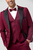 Tiavllya Fashion 3 Pieces Mens Suit Flat Peak Lapel Tuxedos (Blazer+vest+Pants)