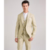 Tiavllya Fashion 3 Pieces Mens Suit Linen Notch Lapel Tuxedos (Blazer+vest+Pants)