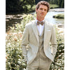 Tiavllya Fashion 3 Pieces Mens Suit Linen Notch Lapel Tuxedos (Blazer+vest+Pants)