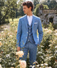 Tiavllya Fashion 3 Pieces Mens Suit Linen Notch Lapel Tuxedos (Blazer+vest+Pants)