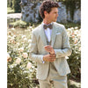 Tiavllya Fashion 3 Pieces Mens Suit Linen Notch Lapel Tuxedos (Blazer+vest+Pants)