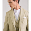 Tiavllya Fashion 3 Pieces Mens Suit Linen Notch Lapel Tuxedos (Blazer+vest+Pants)
