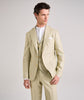 Tiavllya Fashion 3 Pieces Mens Suit Linen Notch Lapel Tuxedos (Blazer+vest+Pants)