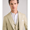Tiavllya Fashion 3 Pieces Mens Suit Linen Notch Lapel Tuxedos (Blazer+vest+Pants)
