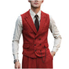 Tiavllya Fashion Men's 2 Piece Suit Herringbone Peak Lapel Tuxedos (Vest+Pants)
