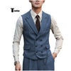 Tiavllya Fashion Men's 2 Piece Suit Herringbone Peak Lapel Tuxedos (Vest+Pants)