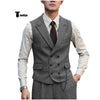 Tiavllya Fashion Men's 2 Piece Suit Herringbone Peak Lapel Tuxedos (Vest+Pants)