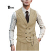 Tiavllya Fashion Men's 2 Piece Suit Herringbone Peak Lapel Tuxedos (Vest+Pants)