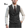 Tiavllya Fashion Men's 2 Piece Suit Herringbone Peak Lapel Tuxedos (Vest+Pants)