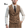 Tiavllya Fashion Men's 2 Piece Suit Herringbone Peak Lapel Tuxedos (Vest+Pants)