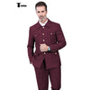 Tiavllya Fashion Men's 2 pieces Mens Suit Stand Lapel Flat Tuxedos (Blazer+Pants)