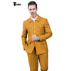 Tiavllya Fashion Men's 2 pieces Mens Suit Stand Lapel Flat Tuxedos (Blazer+Pants)