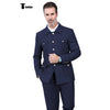 Tiavllya Fashion Men's 2 pieces Mens Suit Stand Lapel Flat Tuxedos (Blazer+Pants)