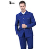 Tiavllya Fashion Men's 2 pieces Mens Suit Stand Lapel Flat Tuxedos (Blazer+Pants)