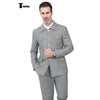 Tiavllya Fashion Men's 2 pieces Mens Suit Stand Lapel Flat Tuxedos (Blazer+Pants)