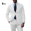 Tiavllya Fashion Men's 2 Pieces Striped Seersucker Notch Lapel Tuxedos (Blazer+Pants)