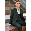 Tiavllya Fashion Men's 3 Pieces Flat Notch Lapel Tuxedos For Party (Blazer+vest+Pants)