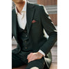Tiavllya Fashion Men's 3 Pieces Flat Notch Lapel Tuxedos For Party (Blazer+vest+Pants)