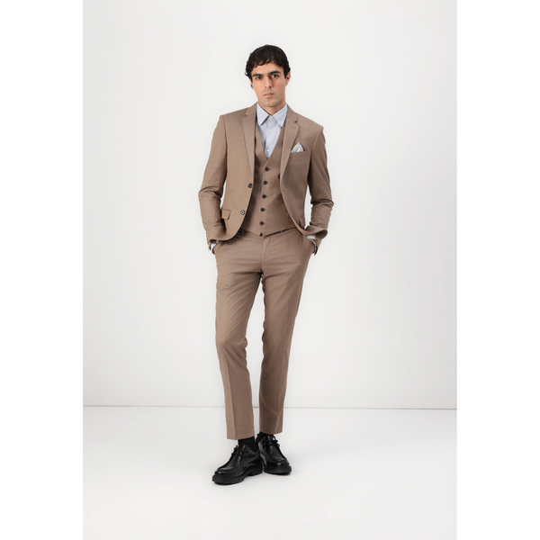 Tiavllya Fashion Men's 3 Pieces Flat Notch Lapel Tuxedos For Party (Blazer+vest+Pants)
