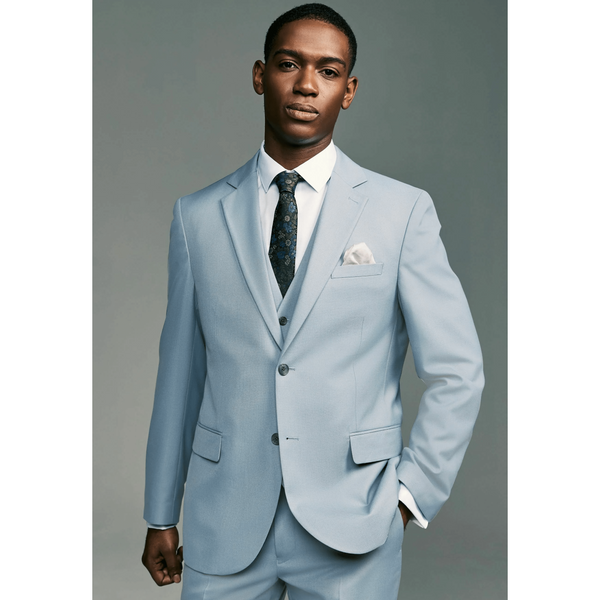 Tiavllya Fashion Men's 3 Pieces Flat Notch Lapel Tuxedos For Party (Blazer+vest+Pants)