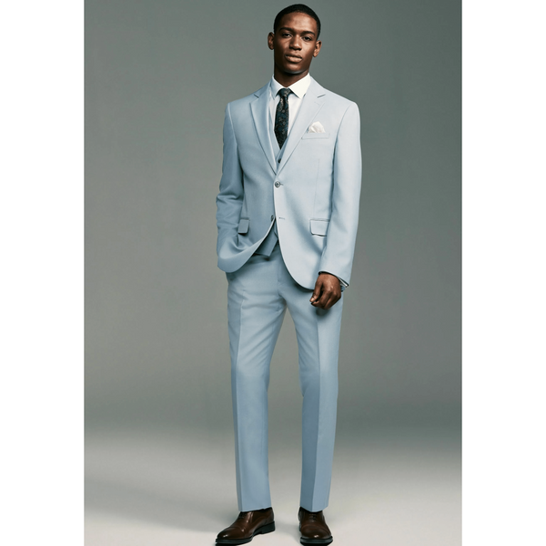 Tiavllya Fashion Men's 3 Pieces Flat Notch Lapel Tuxedos For Party (Blazer+vest+Pants)