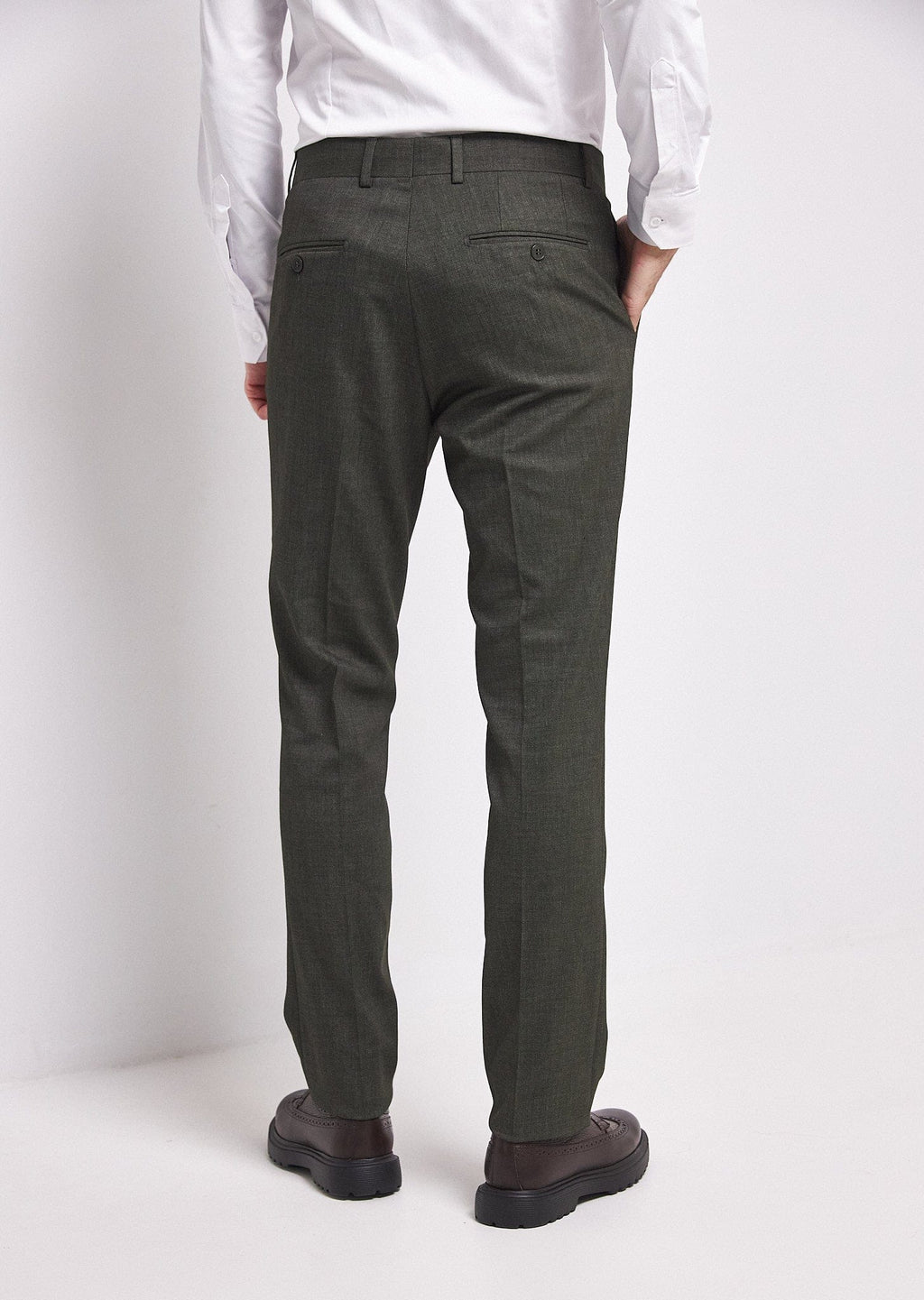 Tiavllya Fashion Men's 3 Pieces Flat Peak Lapel Army Green Tuxedos For Party (Blazer+vest+Pants)