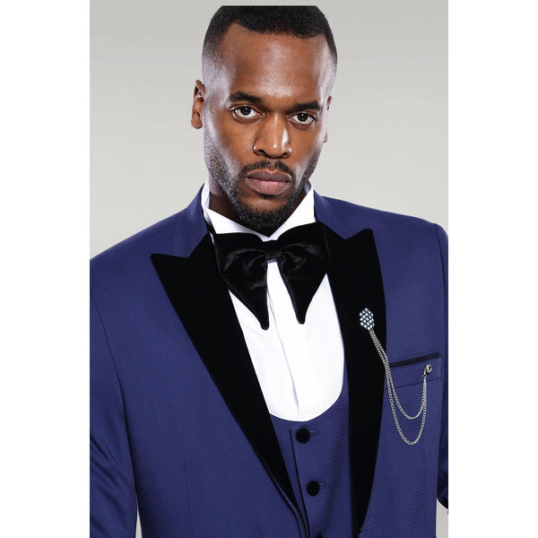 Tiavllya Fashion Men's 3 Pieces Flat Peak Lapel Tuxedos For Party (Blazer+vest+Pants)