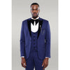 Tiavllya Fashion Men's 3 Pieces Flat Peak Lapel Tuxedos For Party (Blazer+vest+Pants)