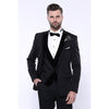 Tiavllya Fashion Men's 3 Pieces Flat Peak Lapel Tuxedos For Party (Blazer+vest+Pants)