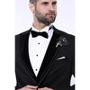 Tiavllya Fashion Men's 3 Pieces Flat Peak Lapel Tuxedos For Party (Blazer+vest+Pants)
