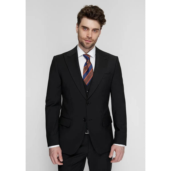 Tiavllya Fashion Men's 3 Pieces Flat Peak Lapel Tuxedos For Party (Blazer+vest+Pants)