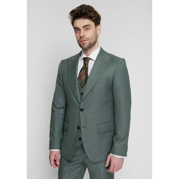 Tiavllya Fashion Men's 3 Pieces Flat Peak Lapel Tuxedos For Party (Blazer+vest+Pants)
