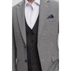 Tiavllya Fashion Men's 3 Pieces Houndstooth Notch Lapel Tuxedos (Blazer+vest+Pants)
