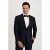 Tiavllya Fashion Men's 3 Pieces Mens Suit Peak Lapel Solid Tuxedos (Blazer+vest+Pants)