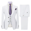 Tiavllya Fashion Men's 3 Pieces Mens Suit Peak Lapel Solid Tuxedos (Blazer+vest+Pants)