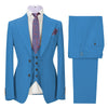 Tiavllya Fashion Men's 3 Pieces Mens Suit Peak Lapel Solid Tuxedos (Blazer+vest+Pants)