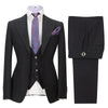 Tiavllya Fashion Men's 3 Pieces Mens Suit Peak Lapel Solid Tuxedos (Blazer+vest+Pants)