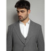 Tiavllya Fashion Men's 3 Pieces Mens Suit Peak Lapel Striped Tuxedos (Blazer+Vest+Pants)
