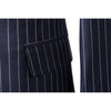 Tiavllya Fashion Men's 3 Pieces Slim Fit Striped Peak Lapel Tuxedos (Blazer+Pants)
