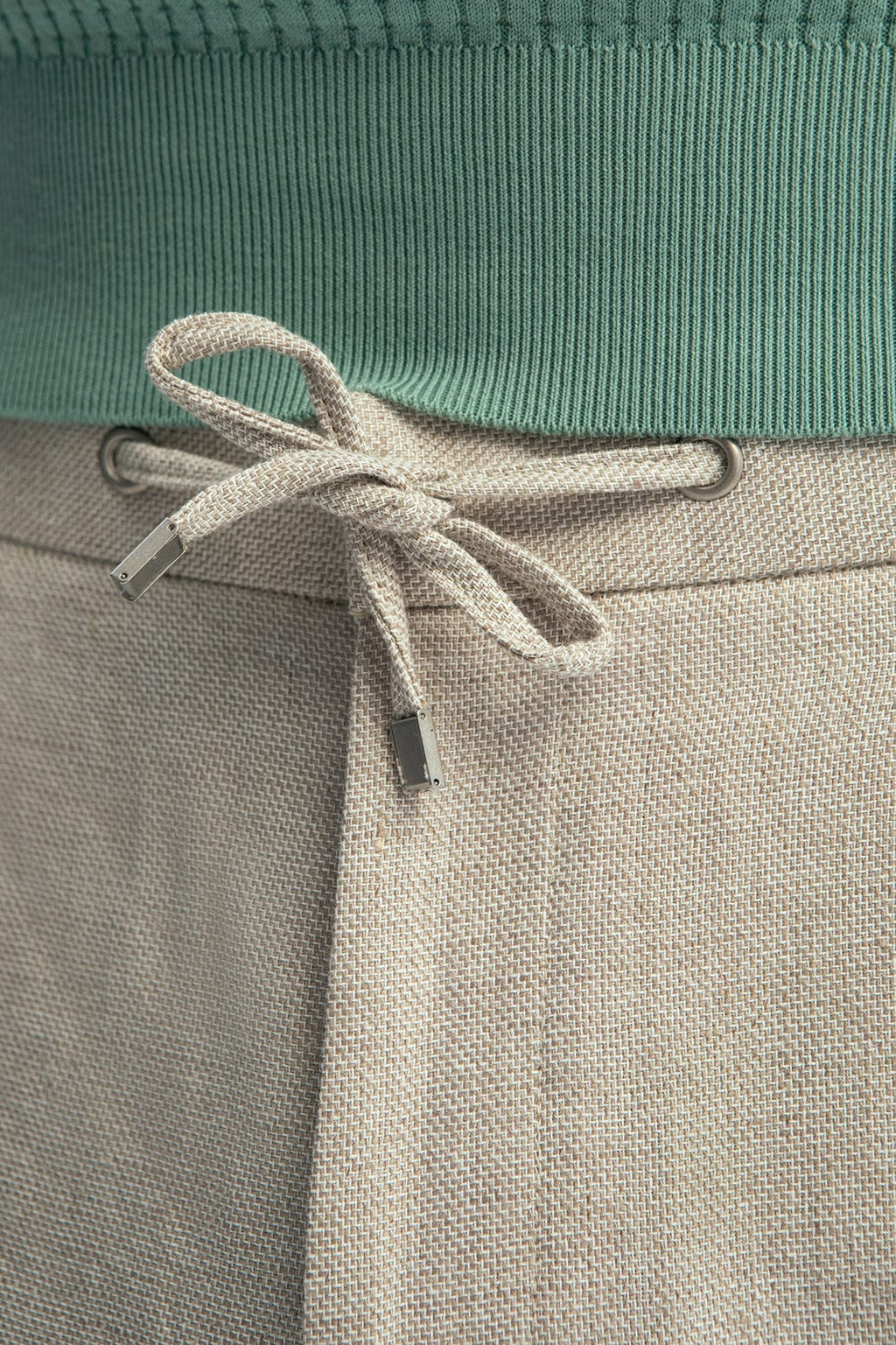 Tiavllya Fashion Men's Beige 2 Pieces Mens Suit Notch Lapel Linen For Wedding (Blazer+Pants)