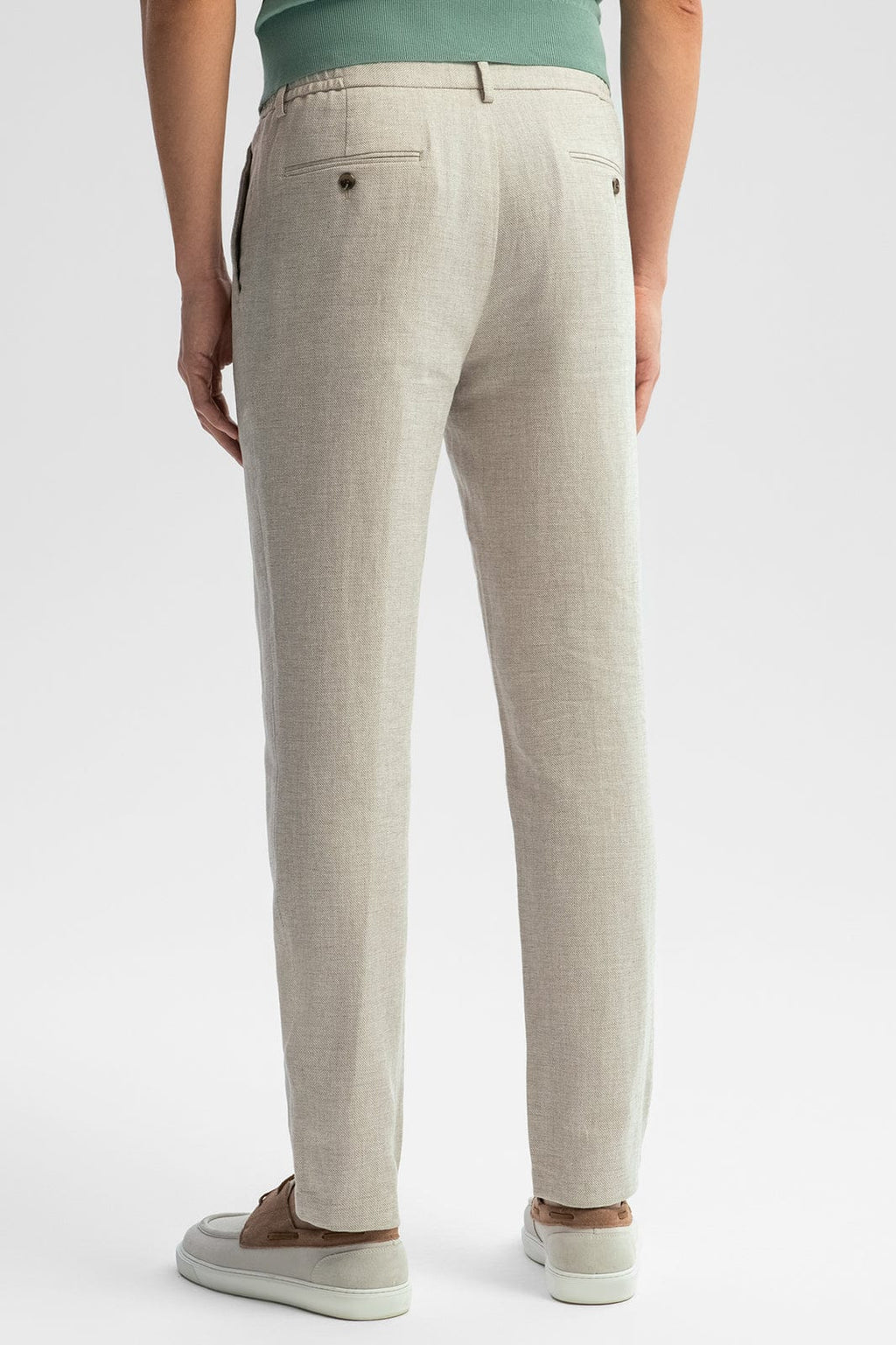 Tiavllya Fashion Men's Beige 2 Pieces Mens Suit Notch Lapel Linen For Wedding (Blazer+Pants)