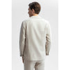 Tiavllya Fashion Men's Beige 2 Pieces Mens Suit Notch Lapel Linen For Wedding (Blazer+Pants)