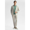 Tiavllya Fashion Men's Beige 2 Pieces Mens Suit Notch Lapel Linen For Wedding (Blazer+Pants)