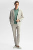 Tiavllya Fashion Men's Beige 2 Pieces Mens Suit Notch Lapel Linen For Wedding (Blazer+Pants)
